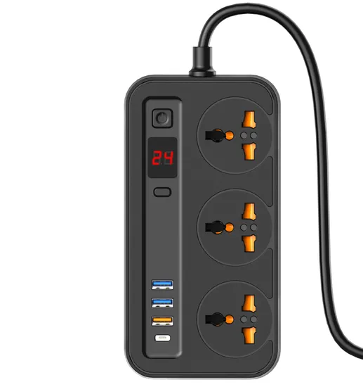 Ciabatta Smart stile USA con 6 prese e presa USB