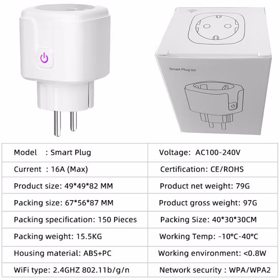 Ebay Amazon Tuya EU Logo personalizzato Marchio Telecomando WiFi Smart Plug